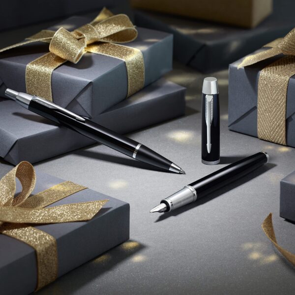 Parker IM Duo Gift Set with Ballpoint Pen & Fountain Pen | Gloss Black with Chrome Trim | - Image 7