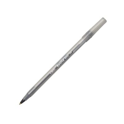 BIC(R) Round Stic(R) Ballpoint Pens, Medium Point, 1.0 mm, Translucent Barrel, Black Ink, - Image 3