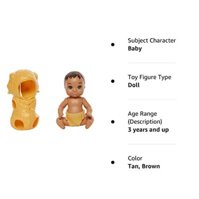 Barbie Skipper Babysitters Club Dress Up Babies - Brown Eyed Baby Dressed in a Tan Puppy O - Image 7