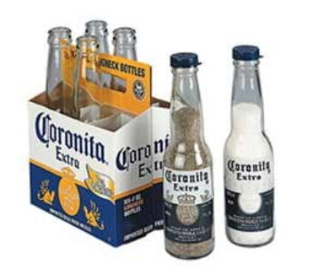 12 Corona Salt and Pepper Caps, Make Your Own Coronita Shakers