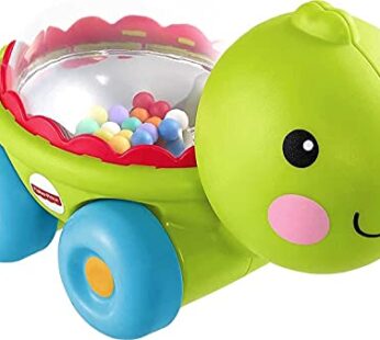 Fisher-Price Baby Crawling Toy Poppity Pop Turtle Push-Along Vehicle with Ball Popping Sou