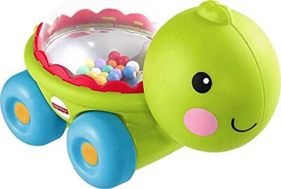 Fisher-Price Baby Crawling Toy Poppity Pop Turtle Push-Along Vehicle with Ball Popping Sou