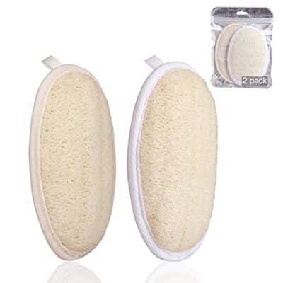 2 Pack Exfoliating Shower Loofah Sponge Pads, Body Scrubber for Men Women Removing Dead Sk