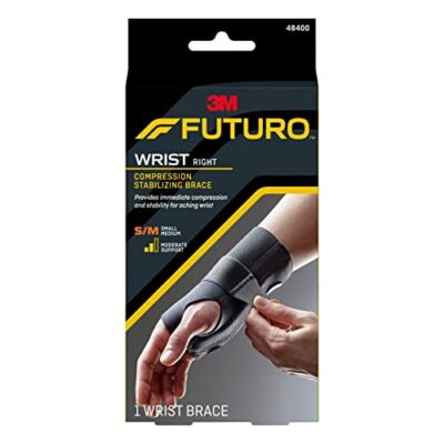 FUTURO Compression Stabilizing Wrist Brace, Right Hand, Small/Medium Size, Provides Suppor