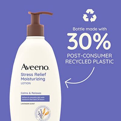 Aveeno Daily Stress Relief Body Lotion with Lavender Scent for Moisturizing , Natural Oatm - Image 5