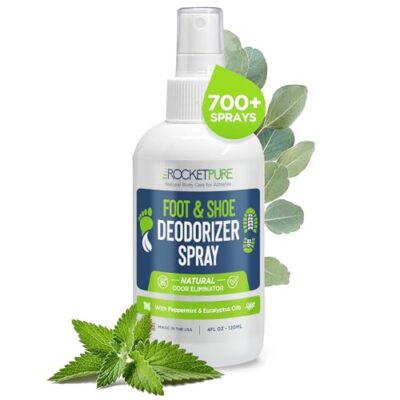 Rocket Pure Natural Shoe Deodorizer Spray, Foot Spray, Shoe Spray - Foot Deodorant Spray,
