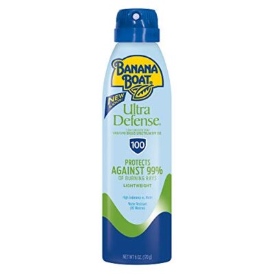 Banana Boat Ultra Defense Clear Sunscreen Spray SPF 100, 6oz | Lightweight Sunscreen, Bana