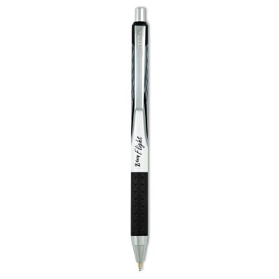 Zebra Pen Z-Grip Flight Retractable Ballpoint Pen, Bold Point, 1.2mm, Black Ink, 12-Count