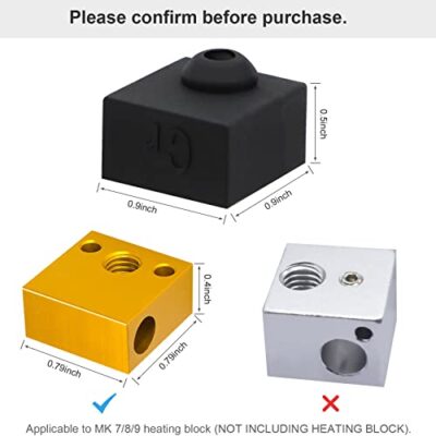 3D Printer Hotend Silicone Sock, 6 PCS Heater Block Silicone Cover for Creality Ender 3/3 - Image 3