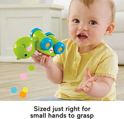 Fisher-Price Baby Crawling Toy Poppity Pop Turtle Push-Along Vehicle with Ball Popping Sou - Image 4