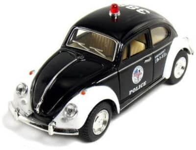 Kinsmart 5" Classic Volkswage 1967 Beetle Police car 1:32 Scale (Black/White)