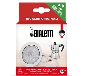 Bialetti Spare Parts, Includes 3 Gaskets and 1 Plate, Compatible with Moka Express, Fiamme