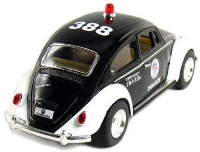 Kinsmart 5" Classic Volkswage 1967 Beetle Police car 1:32 Scale (Black/White) - Image 3