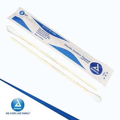 Dynarex 6-Inch Sterile Cotton Tipped Applicators - Single-Use Wooden Cotton Tip Applicator - Image 6