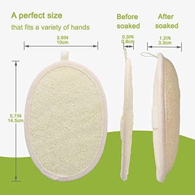 2 Pack Exfoliating Shower Loofah Sponge Pads, Body Scrubber for Men Women Removing Dead Sk - Image 3