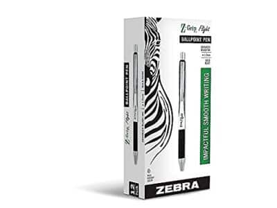 Zebra Pen Z-Grip Flight Retractable Ballpoint Pen, Bold Point, 1.2mm, Black Ink, 12-Count - Image 2