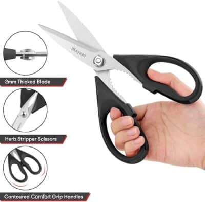 Kitchen Shears, iBayam Kitchen Scissors All Purpose Heavy Duty Meat Scissors Poultry Shear - Image 3