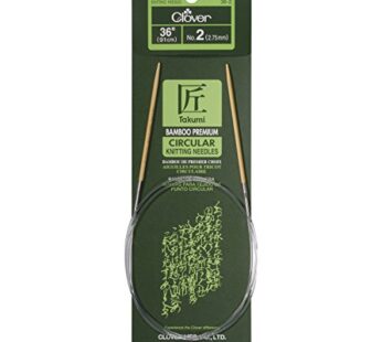 Clover Takumi Bamboo Circular Knitting Needles inch, Size 2/2.75 mm, 36″ Height x 2″ Width