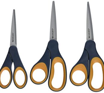 Westcott Titanium Non Stick Scissors, Set of 3, 8″ and 7″