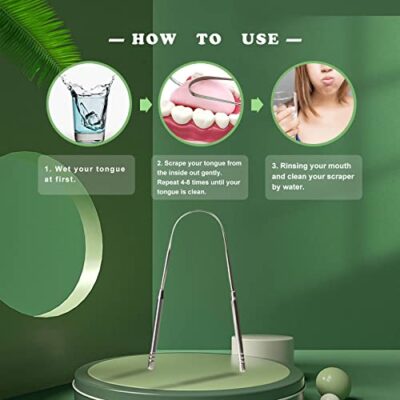 2 Pack Tongue Scraper, 100% Surgical 304 Stainless Steel Tongue Cleaner for Adults And Kid - Image 7