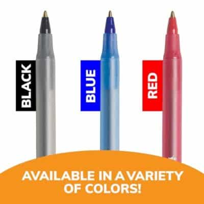 BIC(R) Round Stic(R) Ballpoint Pens, Medium Point, 1.0 mm, Translucent Barrel, Black Ink, - Image 5
