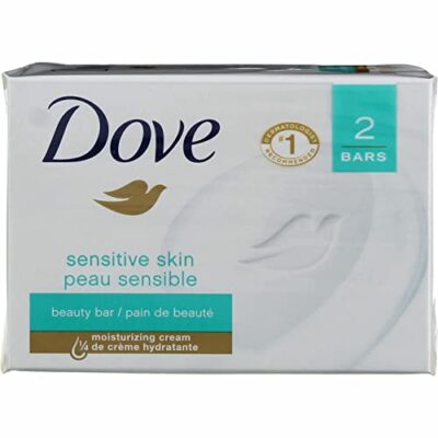 Dove Sensitive Skin Unscented Hypo-Allergenic Beauty Bar 4 oz (Pack of 2)