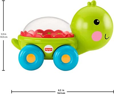 Fisher-Price Baby Crawling Toy Poppity Pop Turtle Push-Along Vehicle with Ball Popping Sou - Image 5