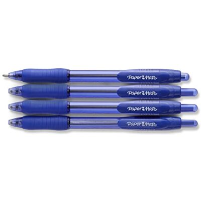 Paper Mate Profile Retractable Ballpoint Pen, Bold Point, Translucent Barrel, Blue Ink, 4 - Image 3