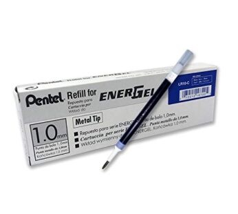 Pentel Refill Ink for BL60 EnerGel Liquid Gel Pen, 1.0mm, Metal Tip, Blue Ink, Box of 12 (