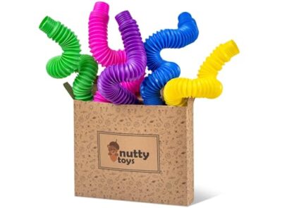 NUTTY TOYS Jumbo XXL Pop Tubes Sensory Toys, Fine Motor Skills Learning Baby Toddler Toy,