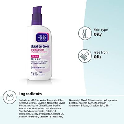 Clean & Clear Essentials Dual Action Facial Moisturizer with Salicylic Acid Acne Medicatio - Image 12