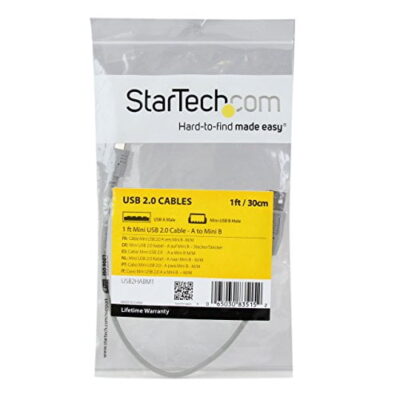 StarTech.com 1 ft. (0.3 m) USB to Mini USB Cable - USB 2.0 A to Mini B - Gray - Mini USB C - Image 4