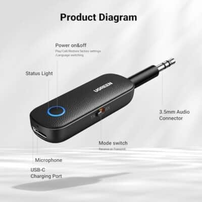 UGREEN Bluetooth Transmitter Receiver for 2 AirPods or BT Devices, Bluetooth Wireless Tran - Image 6