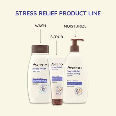 Aveeno Daily Stress Relief Body Lotion with Lavender Scent for Moisturizing , Natural Oatm - Image 6