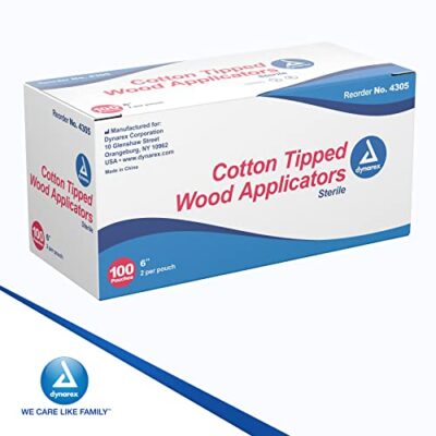 Dynarex 6-Inch Sterile Cotton Tipped Applicators - Single-Use Wooden Cotton Tip Applicator - Image 7