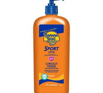 Banana Boat Sport Ultra SPF 50 Sunscreen Lotion, 12oz | Banana Boat Sunscreen SPF 50 Lotio