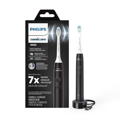 Philips Sonicare ProtectiveClean 4100 Rechargeable Electric Power Toothbrush, Black, HX681