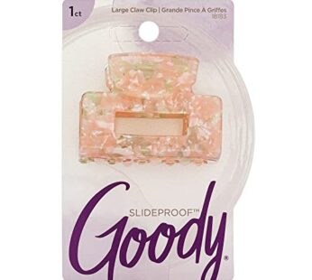 Goody Large Claw Clip, 1 Count – Watercolor, Pink – for All Hair Types – Great for Easily