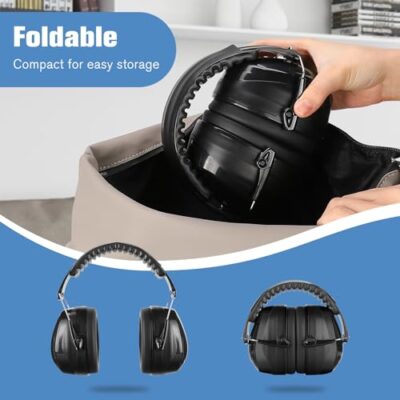 ProCase Noise Reduction Safety Ear Muffs, 32dB Noise Cancelling Hearing Protection Earmuff - Image 4