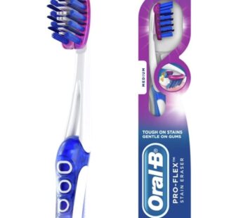 Oral-B 3D White Pro-Flex Stain Eraser Toothbrush, Medium, 1 Count