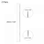 uxcell 2 Pairs Knitting Needle Set, 2.2mm Diameter 9.84 Inches Length Stainless Steel Doub - Image 2
