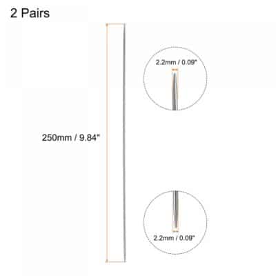 uxcell 2 Pairs Knitting Needle Set, 2.2mm Diameter 9.84 Inches Length Stainless Steel Doub - Image 2