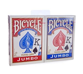 Bicycle Jumbo Index Rider Back Playing Cards, Red and Blue, 2 Count