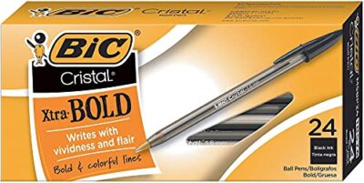 BIC Cristal Xtra Bold Ballpoint Pen, Bold Point (1.6mm) For Vivid And Dramatic Lines, Blac