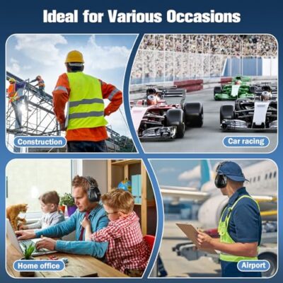ProCase Noise Reduction Safety Ear Muffs, 32dB Noise Cancelling Hearing Protection Earmuff - Image 5