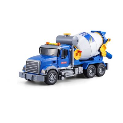 haomsj Big Cement Mixer Toy Truck with Lights Sounds and Working Parts, Friction Powered P