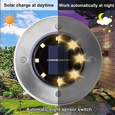 Rayolon Solar Ground Lights, Waterproof Solar Garden Lights, Upgraded Outdoor Garden Water - Image 2