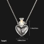 1PC Clear Heart Vial Perfume Bottle Necklaces Stainless Steel Chain Make a Wish blood vial - Image 2