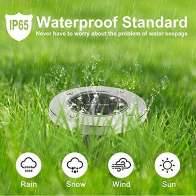 Rayolon Solar Ground Lights, Waterproof Solar Garden Lights, Upgraded Outdoor Garden Water - Image 3
