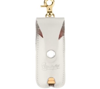 Beautyflier Clip-on Chapstick Sleeves, Soft Leather Keychain Lipstick Holder Chapstick Pou